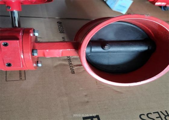 Dn100 Mm Red Butterfly Valve Water Medium Fire Protection