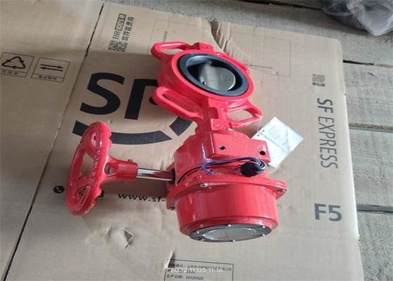 Size 80mm Signal Wafer Butterfly Valve Water Medium For Fire Protection