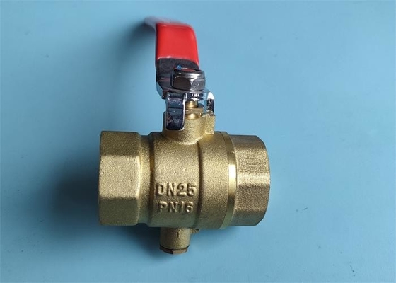 Leakproof Lockable Brass Ball Valve , PTFE Ring Threaded Ball Valve